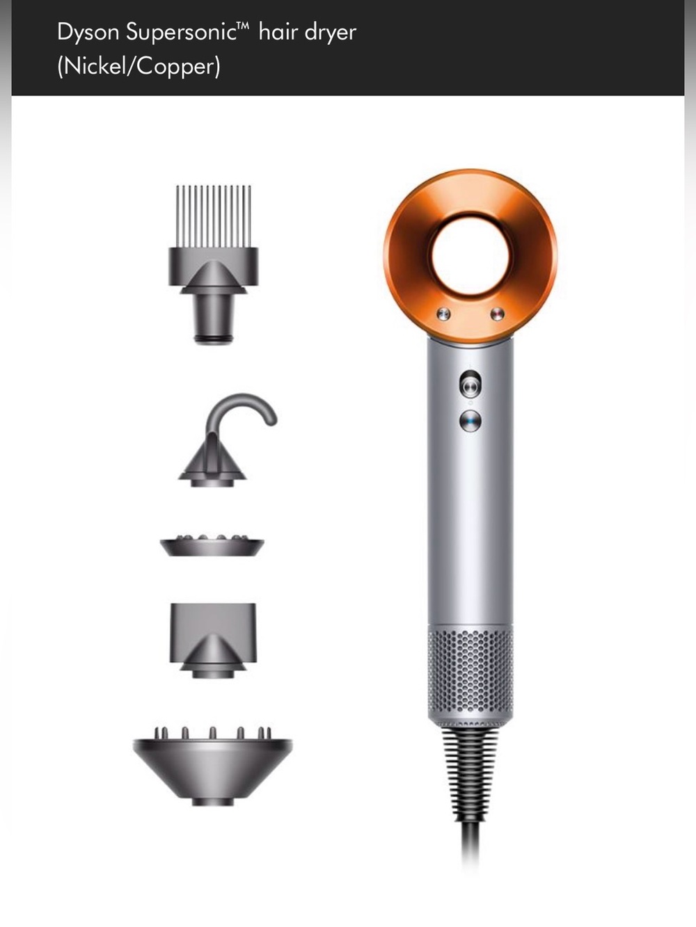 Dyson Supersonic Hair Dryer - Nickel/Copper refurbished
